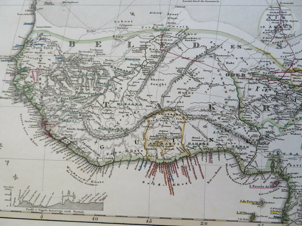 West Africa Guinea Senegal Ivory Coast Dahomey 1854 Stulpnagel detailed map