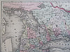 Ontario & Manitoba Toronto Great Lakes region 1888 Bradley-Mitchell scarce map