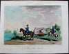 Horse litter c.1325 Mediaeval European Horse Transportation 1813 aquatint print