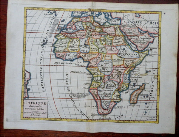 Africa Morocco Egypt Ethiopia Abyssinia Guinea Madagascar 1748 engraved map