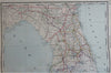 Florida Miami Tallahassee Tampa Orlando Jacksonville c. 1880's-90 Cram large map