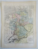 Western Germany German Confederation Bavaria Prussia Hanover c. 1855 Dufour map