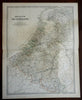 Belgium & the Netherland Low Countries Holland Luxemburg 1868 Johnston map