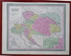 Austria-Hungary Bohemia Vienna Austrian Empire c.1850 Cowperthwait Mitchell map