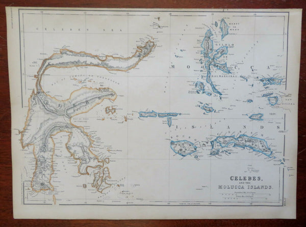 Indonesia Celebes Maluku Islands Indonesia Molucca 1860 Weller large color map