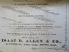 Isaac D. Allen Zephyr Finish Germantown Wool c. 1890's clothing broadside ad