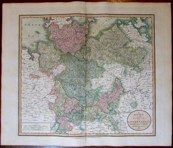 Lower Saxony Germany Mecklenburg Holstein 1811 John Cary lovely large old map