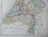 Low Countries Netherlands Holland Zealand c. 1850-8 Archer engraved map