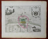 Historical Paris Phillip Augustus France 1850 Artus decorative city plan map