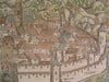 Chur Switzerland Rhine River 1598 antique engraved panorama hand color city plan