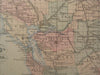 California & Nevada 1874 antique Asher & Adams large hand color pair of maps