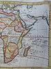 Africa Continent Decorative Cartouche Nile Crocodile 1771 Phinn hand colored map