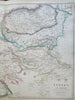 Ottoman Balkans Moldavia Albania 1860 Lowry large hand color map