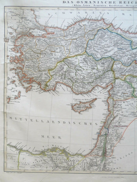 Ottoman Empire Anatolia Cyprus Armenia Egypt 1855 Stulpnagel detailed map