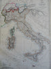 Italy Switzerland Tyrol Rome Florence Turin Milan Genoa c. 1856-72 Weller map