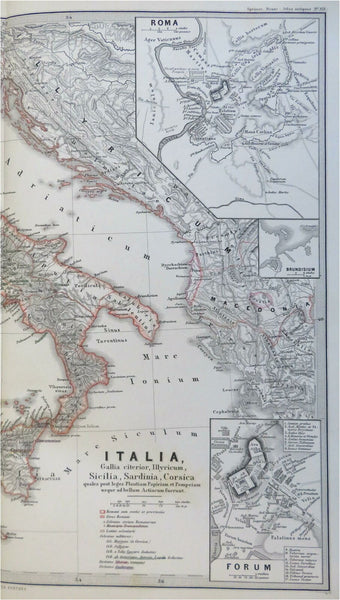 Roman Italy Rome City Plan Forum Corsica Sardinia 1865 Stulpnagel historical map