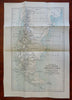 Argentina Tierra del Fuego Strait of Magellan 1899 Johnston scarce detailed map