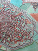 Douai Dovay France c.1580 Braun & Hogenberg city plan large map old hand color