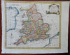 England & Wales London Cardiff Manchester York c. 1770-80 Conder engraved map