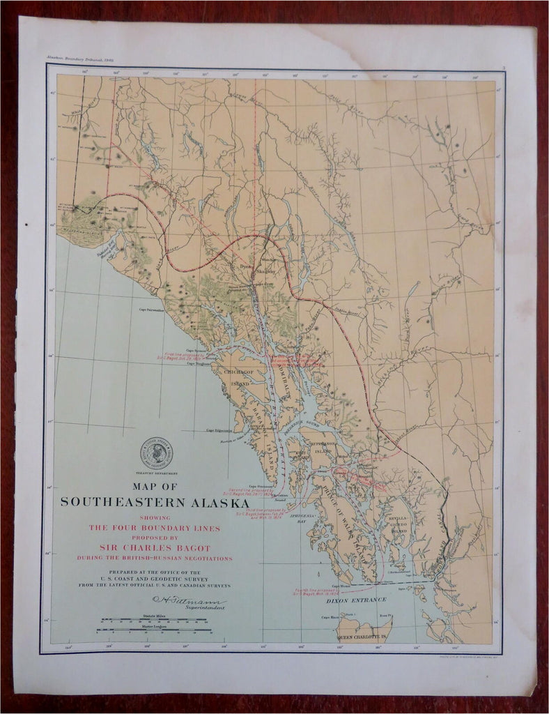 Southeastern Alaska Boundary Proposals 1903 Hoen Alaska Boundary Tribunal map