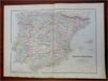 Spain & Portugal Madrid Lisbon 1889-93 Bradley folio hand color detail map