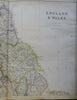 England & Wales London Cardiff York Manchester 1860 Blackie two sheet map