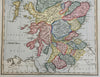 Scotland United Kingdom Edinburgh Glasgow Aberdeen 1823 scarce Ellis map