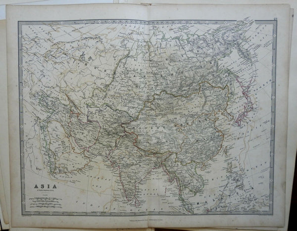 Asian Continent Ottoman Empire Arabia India China Japan Korea 1868 Blackwood map