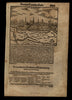 Aldenburg Germany birds-eye city view 1598 Munster Cosmography wood cut print