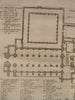 Floor Plan Metropolitan Church Canterbury 1682 rare antique engraved print