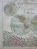 World in Double Hemispheres Mountain Ranges Rivers 1876 A. & C. Black map