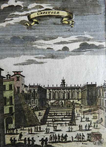 Rome Italy Roma Capitoline Hill Street Scene Senatorial Palace 1719 Mallet print