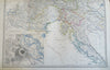 Austria-Hungary Hapsburg Empire Bohemia Vienna 1865 Johnston two sheet large map