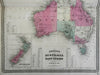 Australia New Zealand Papua New Guinea 1870 A.J. Johnson Scarce Issue map