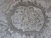 Siege of Douai War of Spanish Succession Doway c.1740 fortified city plan map