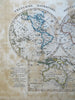 World Map in Double Hemispheres Australia New Zealand 1843 Stieler engraved map