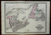 Maritime Provinces Newfoundland New Brunswick Nova Scotia 1866-79 AJ Johnson map