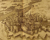 Italy Casal birds-eye city view c.1740 Basire old engraved print battle map