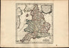 England Angleterre Britain U.K. 1762 Vaugondy old decorative map cartouche color