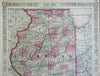 Illinois Chicago Court House Springfield 1864 Johnson & Ward civil war era map