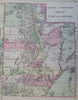 Utah & Nevada American Southwest 1881 Mitchell large hand color map