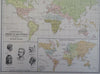 World Map Ethnography Religion Currents 1890 scarce folio Scribner-Black map