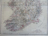 Ireland Dublin Derry Galway Cork 1885 Flemming detailed map