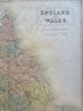 England & Wales United Kingdom London York Cardiff Manchester 1853 Black map