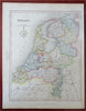 Low Countries Netherlands Holland Zealand c. 1850-8 Archer engraved map