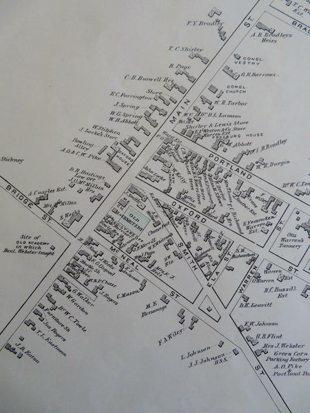 Fryeburg Maine Oxford County Academy Fair Grounds Webster 1880 Halfpenny map