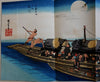 Traditional Japanese Artwork Boats Rowers 1856 Perry Expedition litho view print