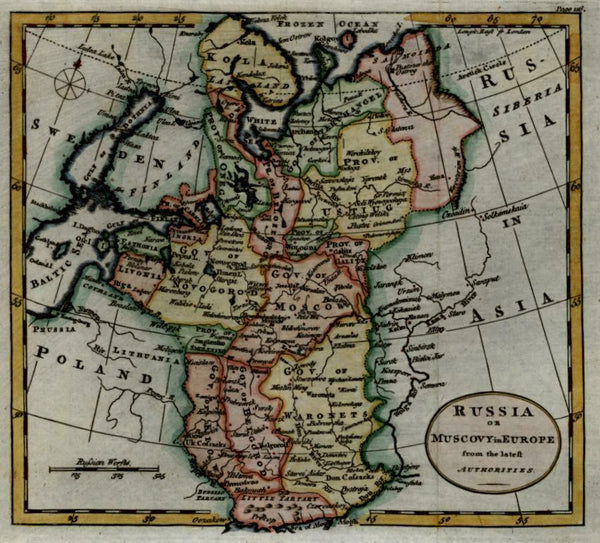Russia in Europe Muscovy 1790 Estonia Latvia Livonia Baltic Sea Kitchin map