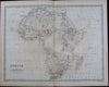 Africa "Nigritia" unexplored lands Cape Colony Soudan 1868 old Johnston map