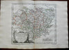 Berry Nevers Bourbon Lyon Auvergne  Kingdom of France 1761 Vaugondy map